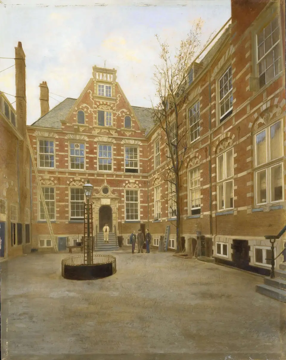 Tableau de la cour intérieure de l’Oost-Indisch Huis