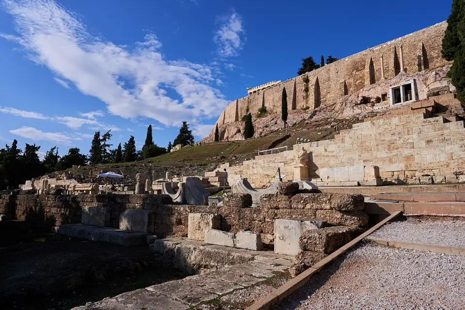 Remains of the Theatre of Dionysus below the Acropolis wall