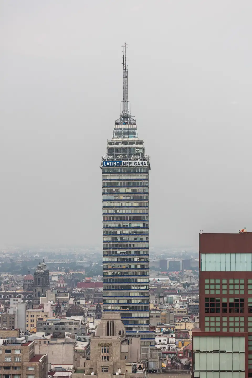 The Torre Latinoamericana above the rooftops of the Historic Centre