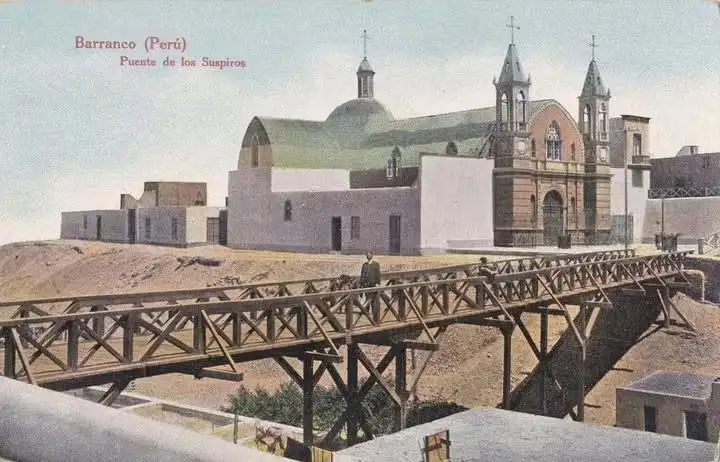 Cartão-postal antigo da Ponte dos Suspiros e da Ermita de Barranco