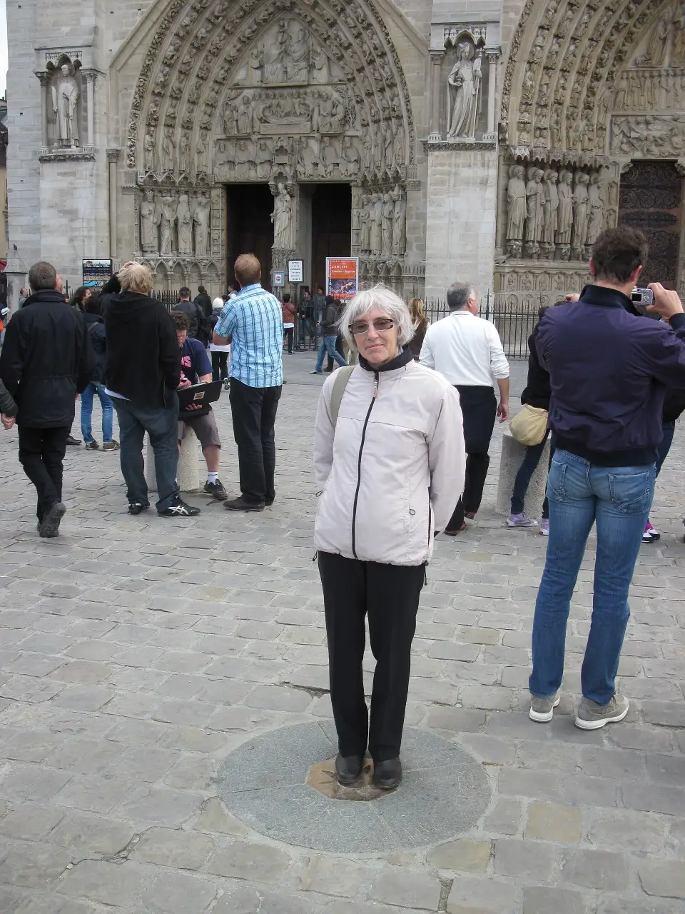 Bronze star of point zéro on the square in front of Notre-Dame