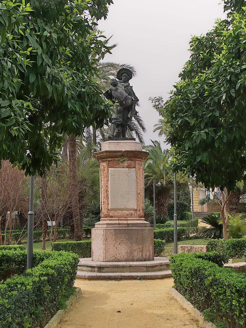Monument to Miguel de Mañara carrying a sick man in his arms