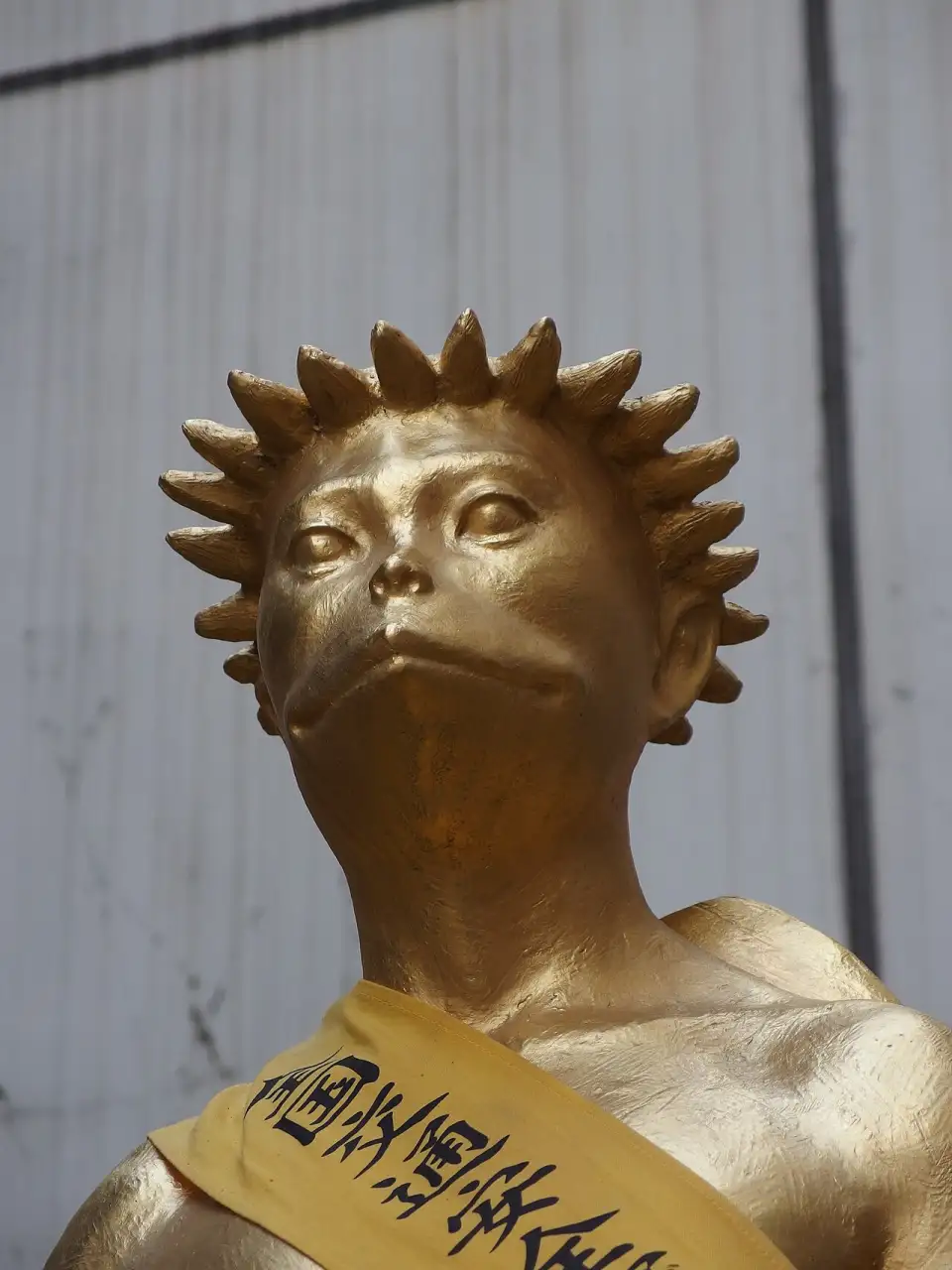 The golden statue of Kappa Kawatarō on Kappabashi